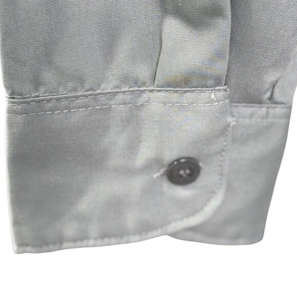 Vintage 60s Sears Permanent Press Gray Work Shirt M Long Sleeves Button-Down - Picture 9 of 9
